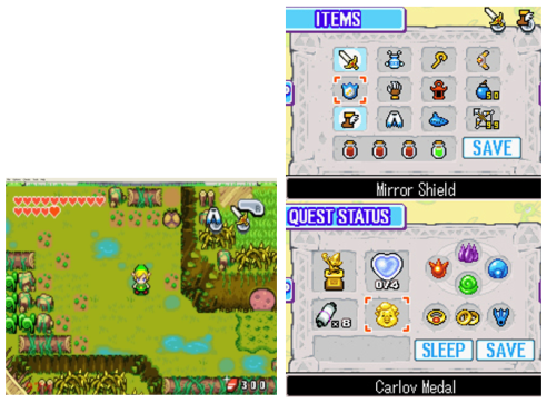 Zelda - Gameplay and Inventory